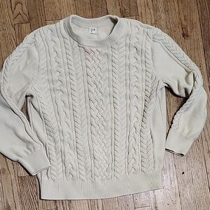 GAP Cream Cable Knit Crew Neck Sweater